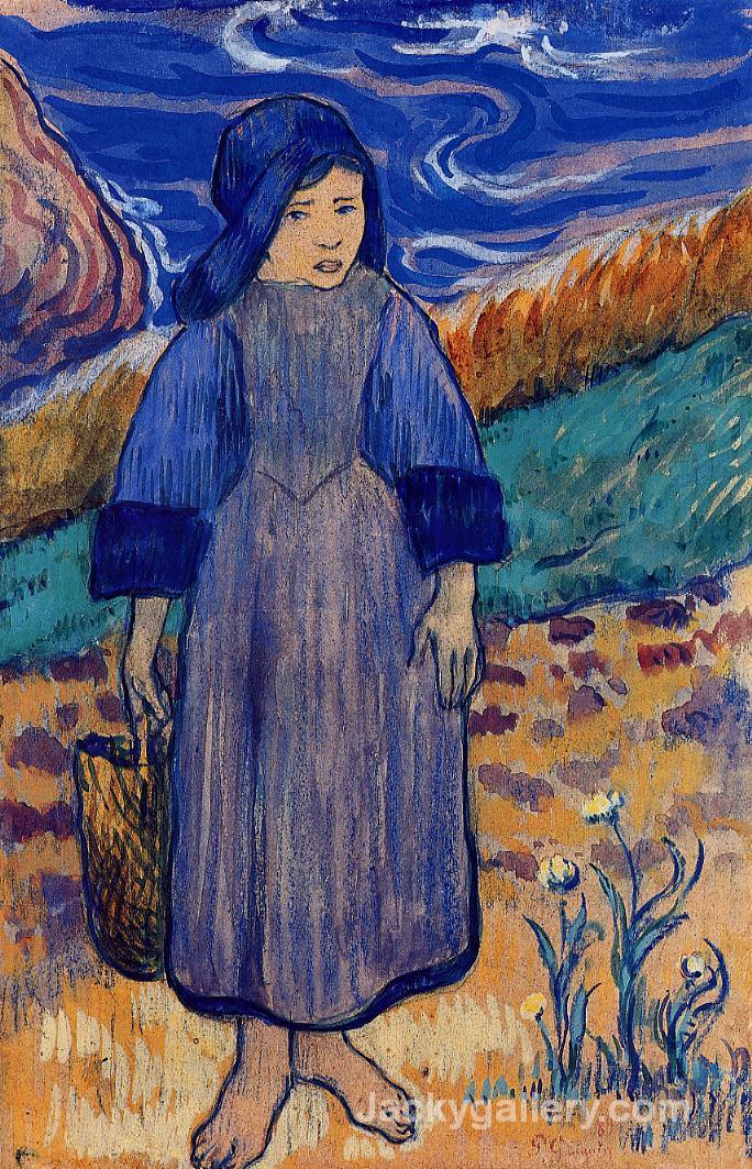 Young Breton by the Sea by Paul Gauguin paintings reproduction